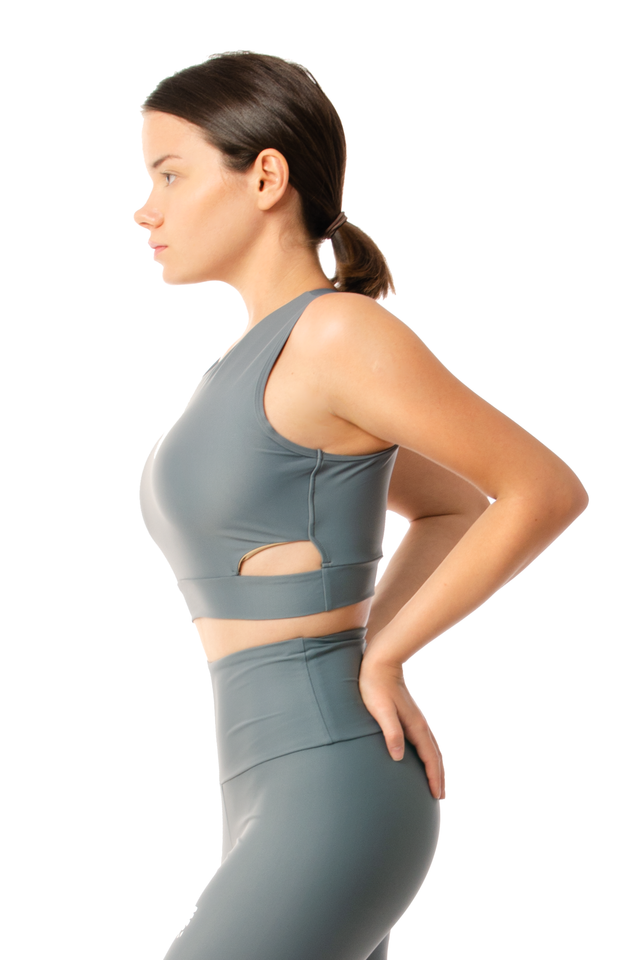 Woman Sports Bra | Silver Grey Moonstone | Premium Activewear - lovetowear.eu